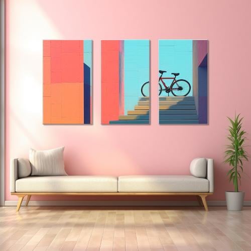 طقم من 3 لوحات ثلاثية بتصميم عصري