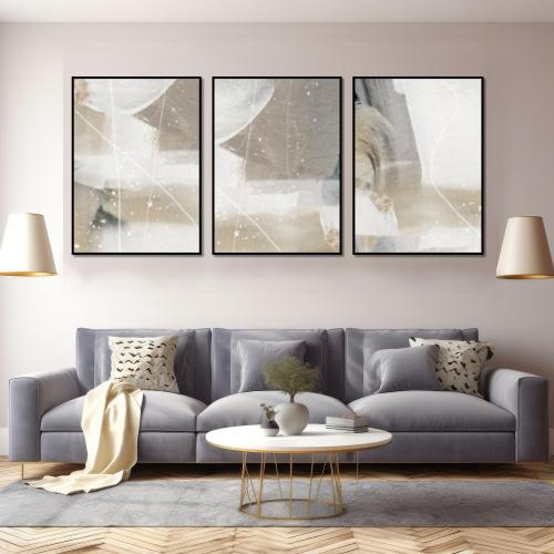 طقم من 3 لوحات ثلاثية بتصميم عصري