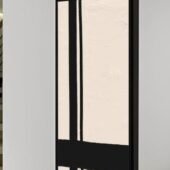 دولاب عبايات بتصميم عصري، إطار أسود مع واجهة باللون البيج، مصنوع من مواد عالية الجودة.