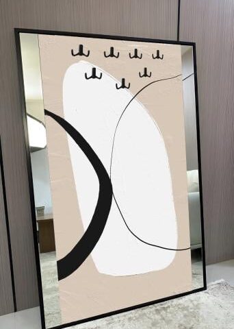 لوحة فنية مع مرايا وعلاقات