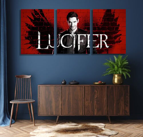 ثلاث لوحات قماشية بتصميم مسلسل LUCFER