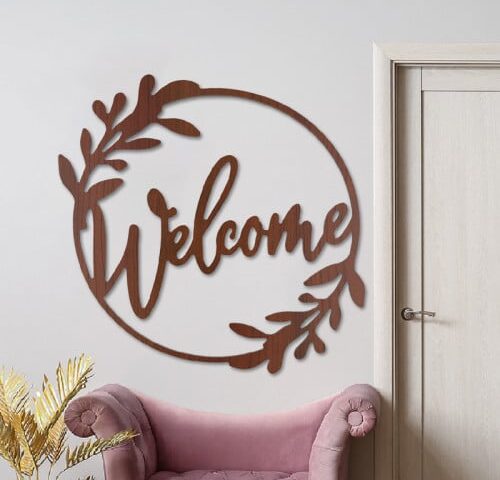 لوحة ديكور خشبية بتصميم عبارة