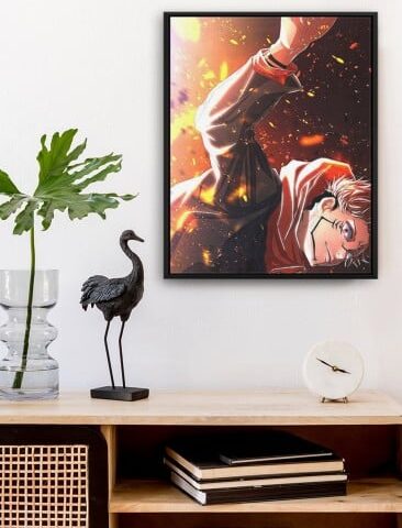 لوحة كانفاس على إطار خشبي بتصميم سوكونا أنمي جوجوتسو كايسن