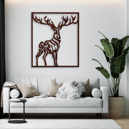 WwkBLkQcUrP5ICUoI02d3JbywL56uT5RnZz0afVH-1.jpg لوحة خشبية مودرن بنقشة غزال - الصورة 1