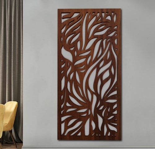 لوحة ديكور خشبية بتصميم فن هندسي