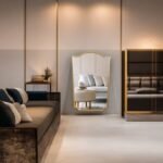 مرآة جدارية إيليت بتصميم أنيق وإطار ذهبي، تضيف لمسة عصرية لأي مساحة.