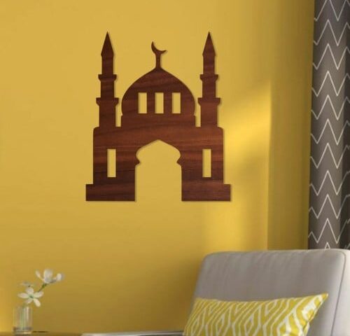 لوحة ديكور خشبية بتصميم مسجد