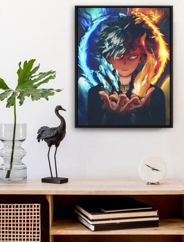 لوحة كانفاس على إطار خشبي، تصميم تودوروكى أنمي اكاديمة بطلى