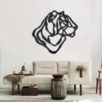 لوحة أكريلك بتصميم ثلاثي الأبعاد لرأس نمَر باللون الأسود، تضيف لمسة عصرية للجدران.