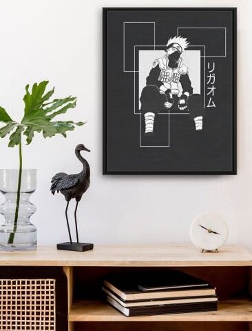 لوحة كانفاس على إطار خشبي بتصميم كاكاشى هاتاكى أنمي ناروتو