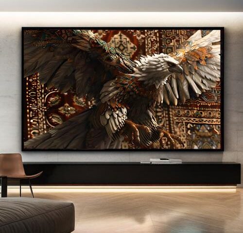 لوحة قماشية بتصميم الفن التراثي مع برواز مجوف