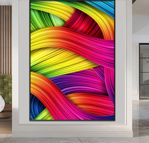 لوحة قماشية بتصميم رسمة اسلامية مع برواز مجوف