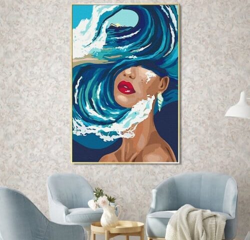 لوحة قماشية بتصميم مودرن مع برواز مجوف