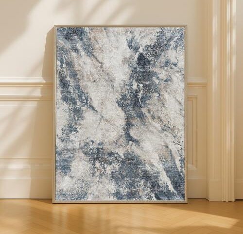 لوحة قماشية بتصميم الفن التشكيلي مع برواز مجوف