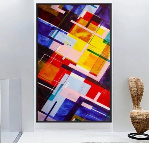 لوحة قماشية بتصميم مودرن مع برواز مجوف