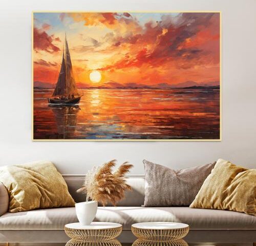 لوحة قماشية بتصميم مودرنمع برواز مجوف