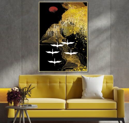 لوحة قماشية بتصميم مودرن مع برواز مجوف