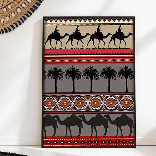 6749b632-f7b9-4daa-903c-9388df2b3d94-500x500-ZyTUwmduEx5mp4lNF4j5U3Kr2dKFSCkdvmEFr1p1 لوحة قماشية بتصميم الفن النجدي مع برواز مجوف - الصورة 1