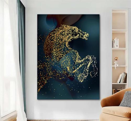 لوحة قماشية بتصميم حصانمع برواز مجوف