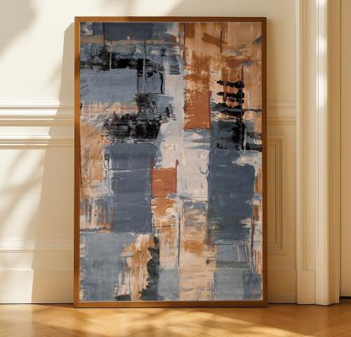 لوحة قماشية بتصميم مودرن مع برواز مجوف