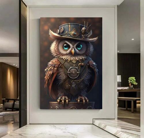 لوحة قماشية بتصميم حيوانمع برواز مجوف