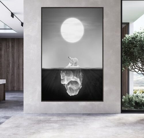 لوحة قماشية بتصميم مودرن مع برواز مجوف