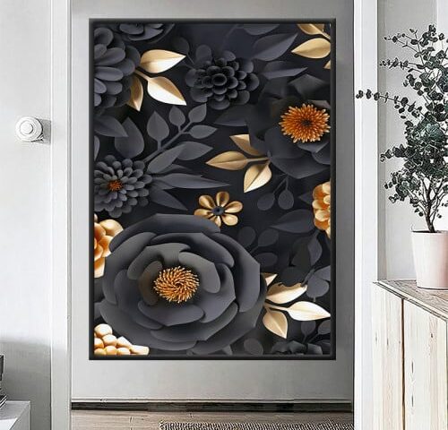 لوحة قماشية بتصميم مودرن مع برواز مجوف