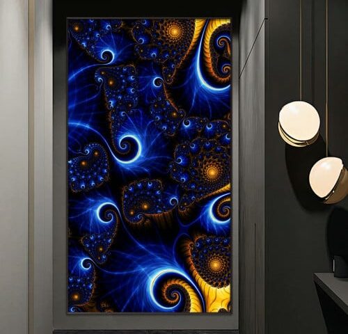 لوحة قماشية بتصميم مودرن مع برواز مجوف