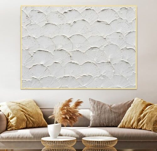 لوحة قماشية بتصميم الفن التجريدي مع برواز مجوف