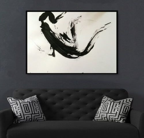 لوحة قماشية بتصميم مودرن مع برواز مجوف