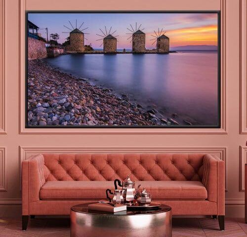 لوحة قماشية بتصميم مودرن مع برواز مجوف