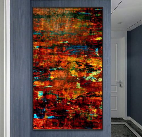 لوحة قماشية بتصميم مودرن مع برواز مجوف