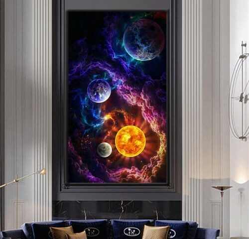 لوحة قماشية بتصميم مودرن مع برواز مجوف