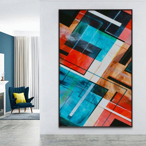 NPBqD2A64SjdMrjT7mXYJHGdTfGQ7NVJL7rXBw05 لوحة قماشية بتصميم مودرن مع برواز مجوف - الصورة 1