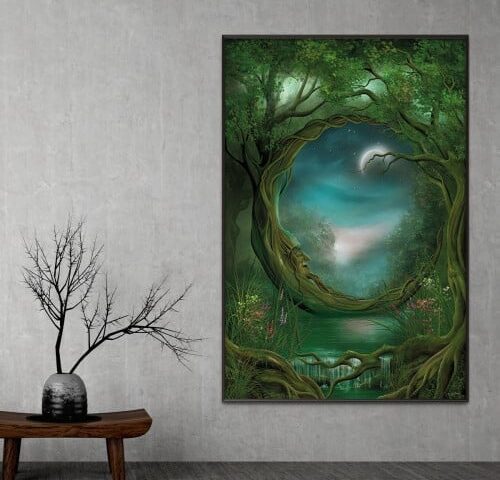 لوحة قماشية بتصميم مودرن مع برواز مجوف