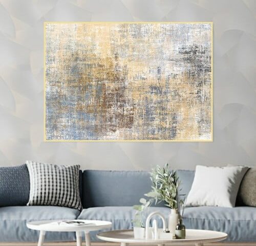 لوحة قماشية بتصميم تجريدي مع برواز مجوف