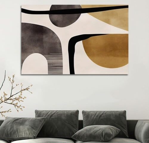 لوحة قماشية بتصميم الفن البوهيمي مع برواز مجوف