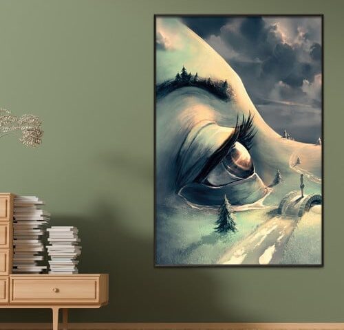 لوحة قماشية بتصميم مودرن مع برواز مجوف