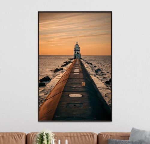 لوحة قماشية بتصميم مودرن مع برواز مجوف