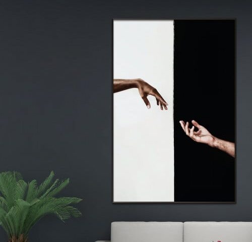 لوحة قماشية بتصميم مودرن مع برواز مجوف