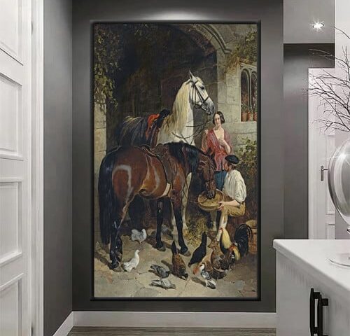 لوحة قماشية بتصميم مودرن مع برواز مجوف