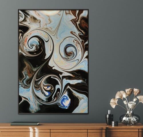 لوحة قماشية بتصميم مودرن مع برواز مجوف