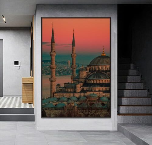 لوحة قماشية بتصميم مودرن مع برواز مجوف