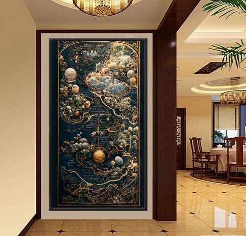 لوحة قماشية بتصميم مودرن مع برواز مجوف