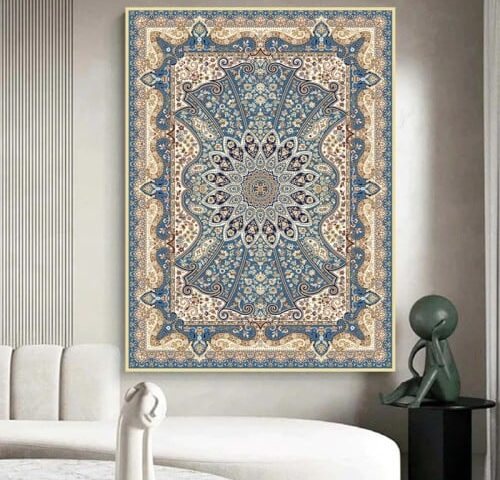 لوحة قماشية بتصميم الفن التشكيلي مع برواز مجوف