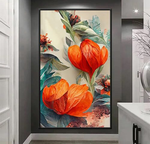 لوحة قماشية بتصميم مودرن مع برواز مجوف