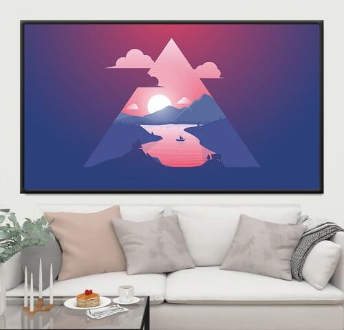 لوحة قماشية بتصميم مودرن مع برواز مجوف