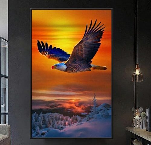 لوحة قماشية بتصميم مودرن مع برواز مجوف