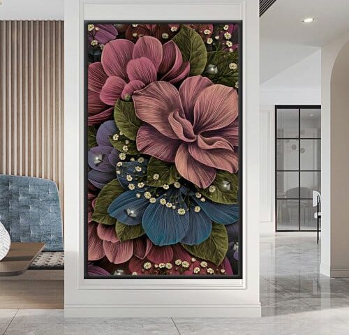 لوحة قماشية بتصميم مودرن مع برواز مجوف