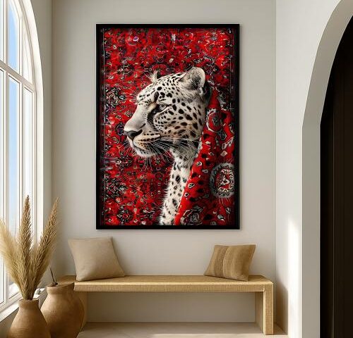 لوحة قماشية بتصميم الفن النجدي مع برواز مجوف